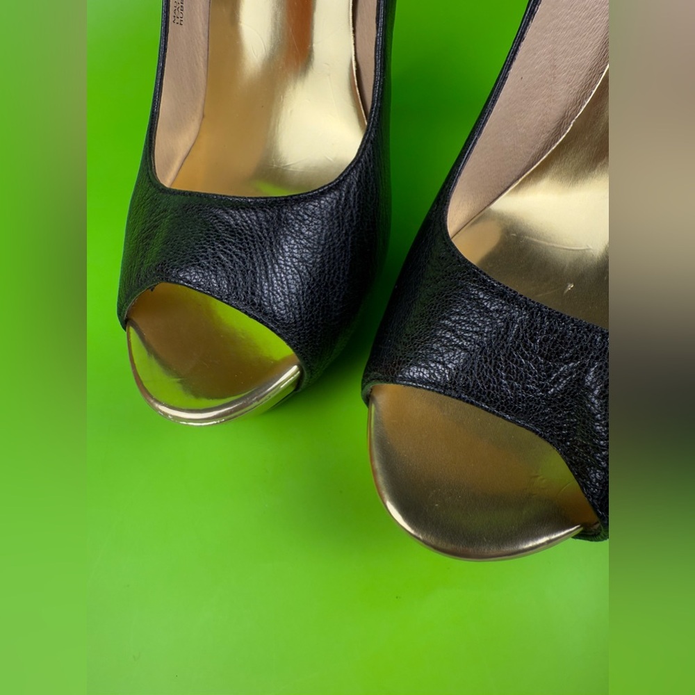 Elegant Black Peep-Toe Heels